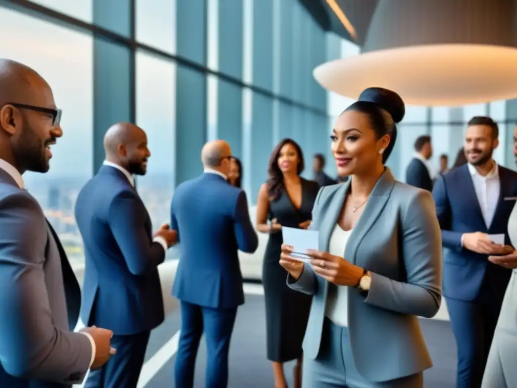 Un emocionante encuentro de profesionales inmobiliarios en un evento moderno