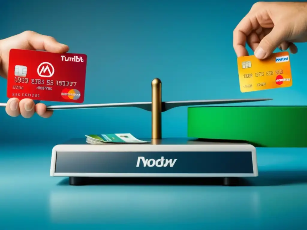 Equilibrio financiero: tarjetas de crédito vs Equilibrio entre tarjetas de crédito y llaves de casa, resaltando la importancia del historial crediticio para financiar renovaciones
