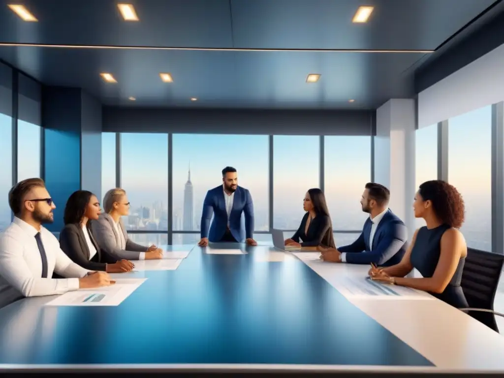 Diversidad y estrategias inmobiliarias: profesionales innovadores en acción Un equipo diverso y experto en plataformas afiliados financiamiento inmobiliario, colaborando en una oficina moderna y luminosa