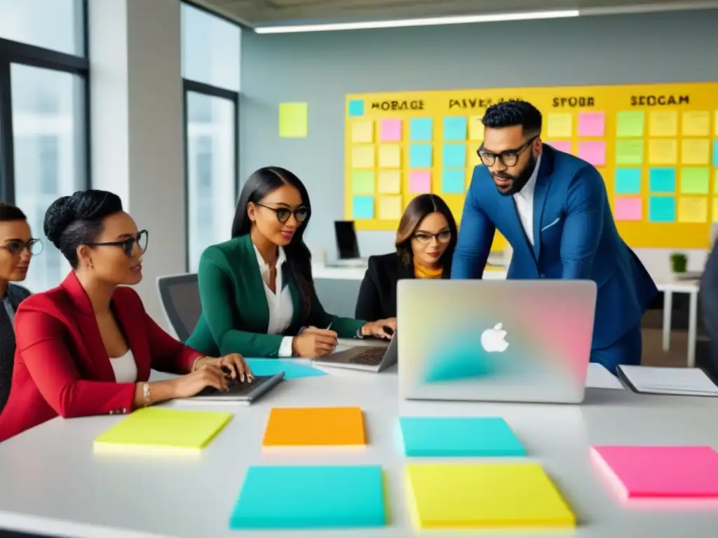 Soluciones creativas para pagos hipotecarios: brainstorming colaborativo Equipo diverso en oficina moderna generando alternativas creativas pago hipotecas