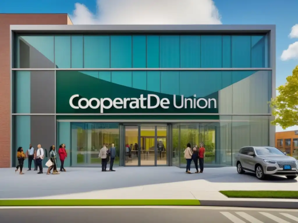 Cooperativa de Crédito: Comunidad inclusiva y confiable Escena vibrante de diversidad y comunidad en una cooperativa de crédito, financiamiento inmobiliario cooperativas crédito