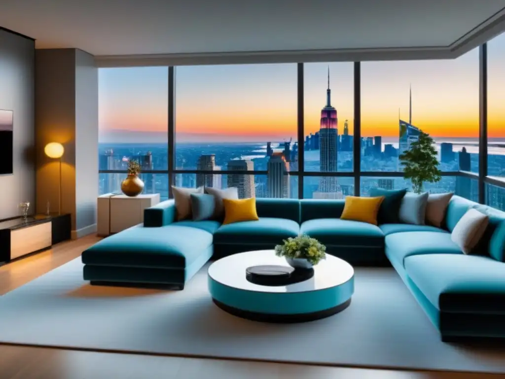 Salón de lujo en condominio urbano: sofisticación y confort Espacio de lujo con técnicas persuasivas comprador inmobiliario en condominio urbano moderno