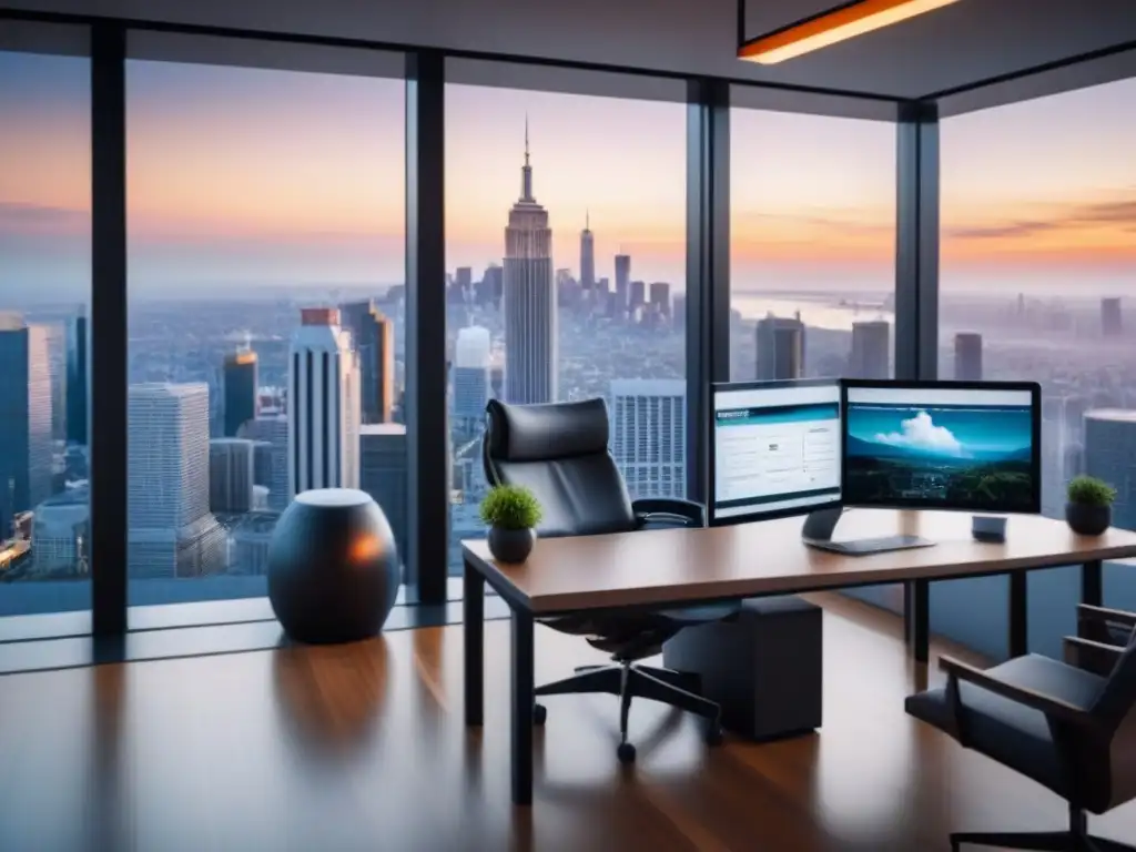 Oficina moderna de lujo con programas de afiliados inmobiliarios Un espacio de oficina moderno y lujoso con plataforma de afiliados financiamiento inmobiliario