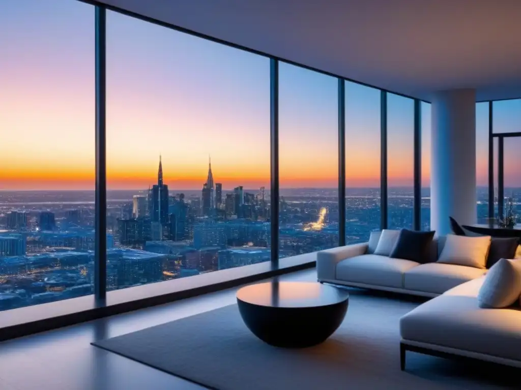 Penthouse de lujo con vista panorámica y diseño contemporáneo Espectacular ático moderno con vistas a la ciudad y diseño de alta gama