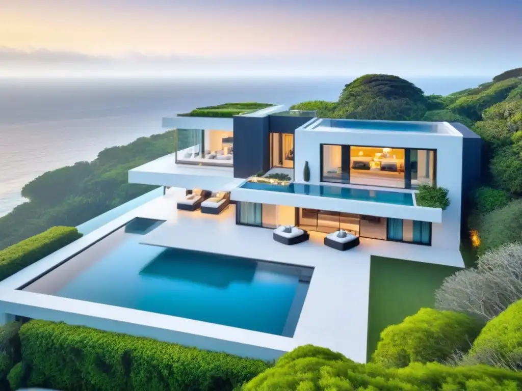Residencia de lujo: arquitectura moderna en entorno natural Espectacular mansión de lujo rodeada de exuberante vegetación y con vistas al mar