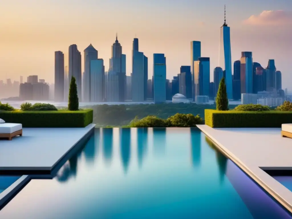 Mansión de lujo con vistas panorámicas y piscina infinita Espléndida mansión moderna de lujo con piscina infinita y jardines exóticos