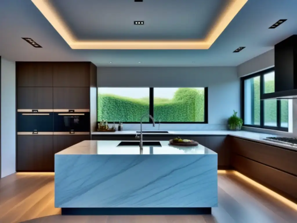 Renovación de cocina de lujo: diseño minimalista y acabados elegantes en alta resolución Exclusiva renovación de cocina con diseño minimalista y acabados lujosos