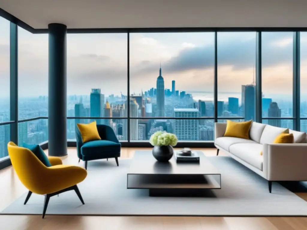 Penthouse de lujo con vista panorámica a la ciudad Exclusivo penthouse moderno con vistas impresionantes de la ciudad