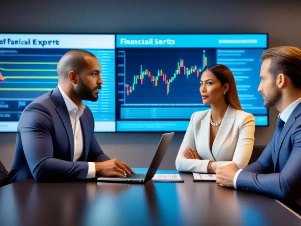 Expertos financieros debaten estrategias avanzadas de inversión en REIT Expertos financieros discuten estrategias avanzadas de inversión en REITs en moderna sala de juntas