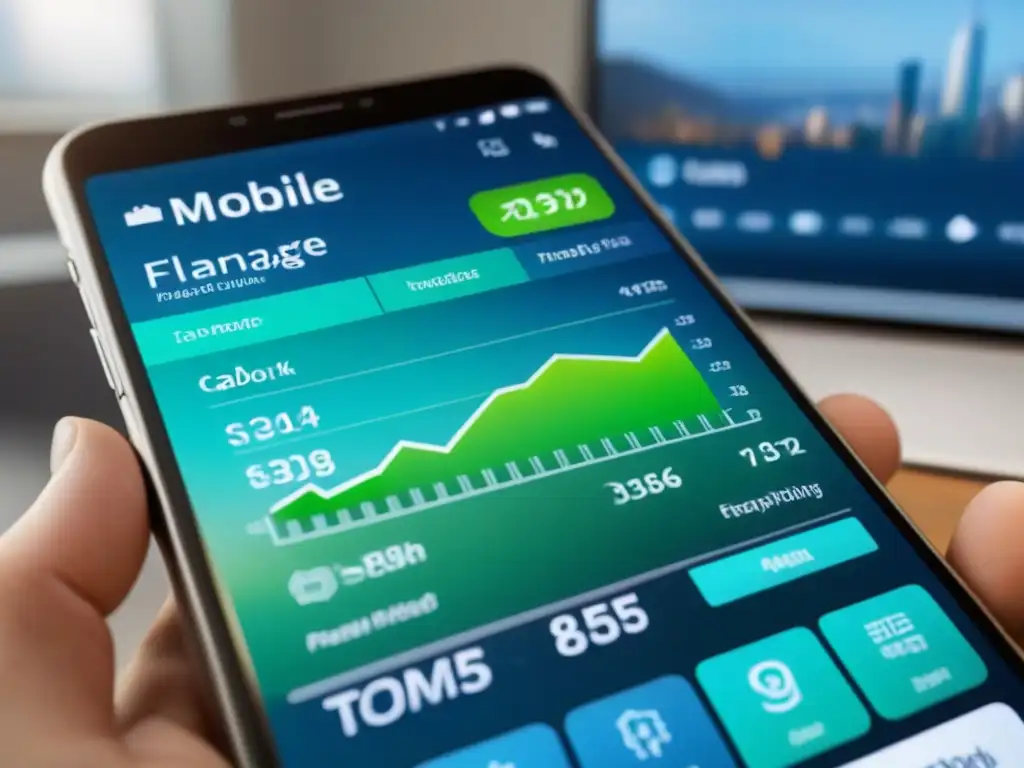 Interfaz innovadora para financiamiento inmobiliario en 8k Interfaz móvil futurista para financiamiento inmobiliario