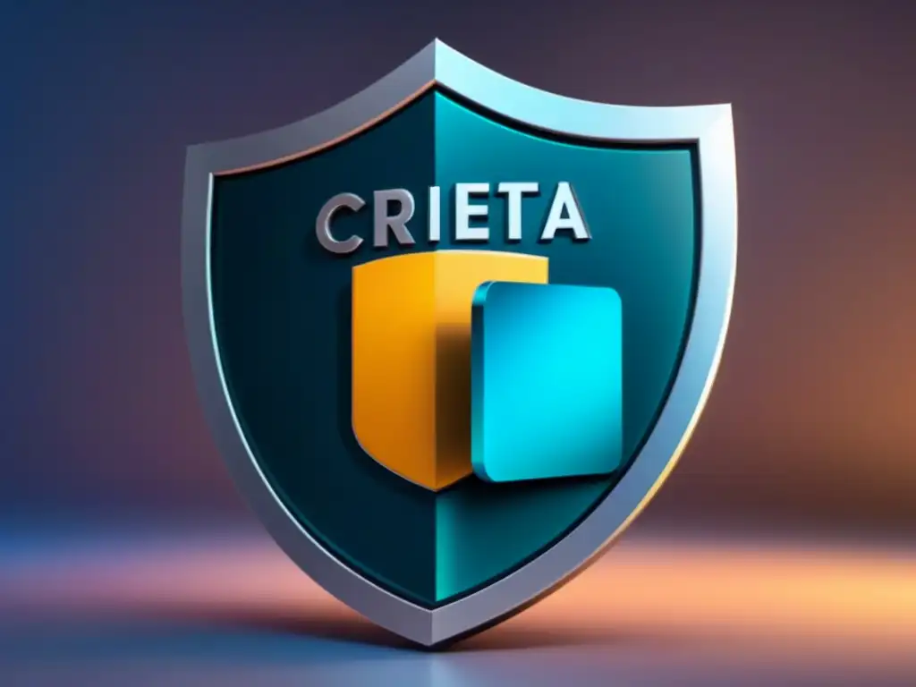 Escudo digital futurista protegiendo datos financieros en plataformas inmobiliarias Futuro escudo digital de protección datos financiamiento inmobiliario