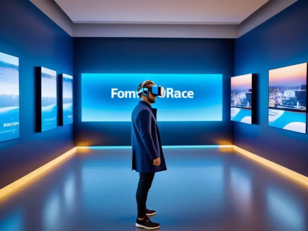 Mercado inmobiliario digital del futuro en 8k ultradetallado Futuro mercado inmobiliario digital con tecnología de vanguardia y diseño minimalista