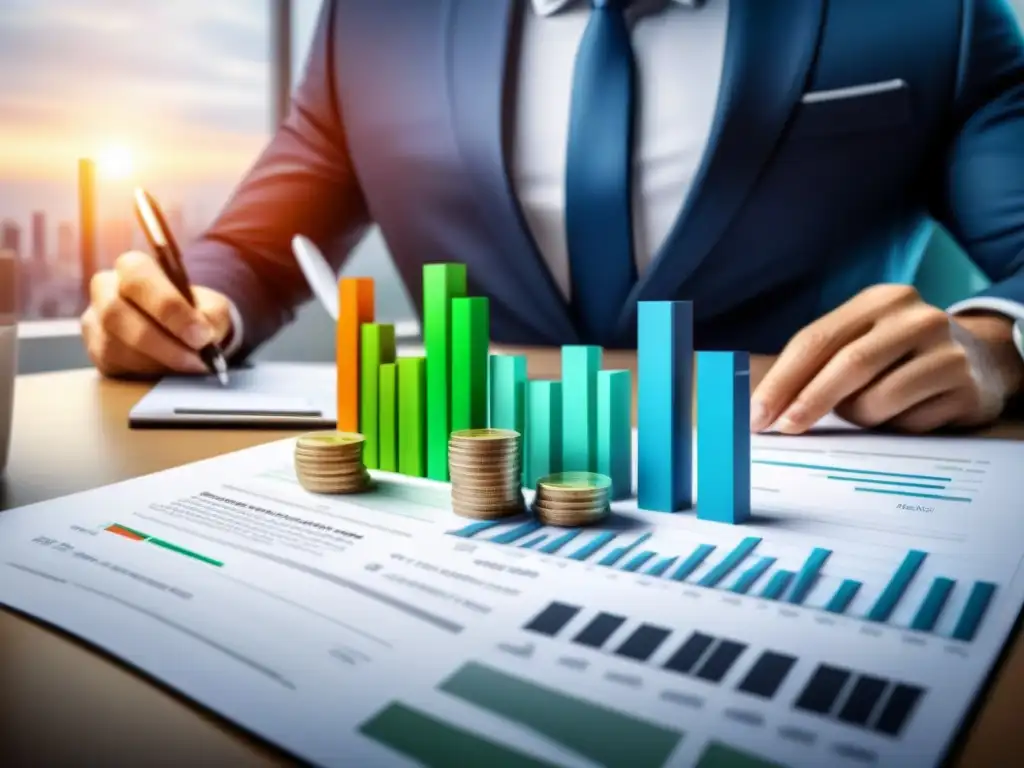 Comparativa financiera: híbrido vs tradicional para inversión inmobiliaria Gráfico financiero detallado comparando beneficios de financiamiento híbrido vs