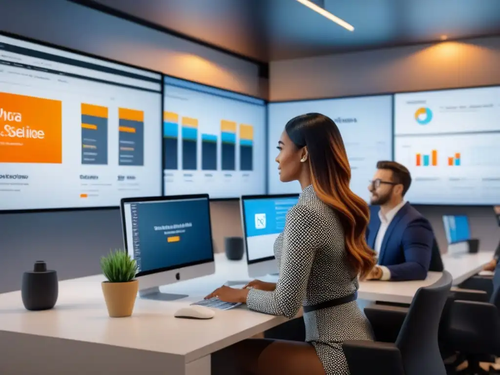 Equipo diverso de afiliados inmobiliarios exitosos en acción Un grupo diverso de afiliados inmobiliarios exitosos interactuando en redes sociales para afiliados inmobiliarios