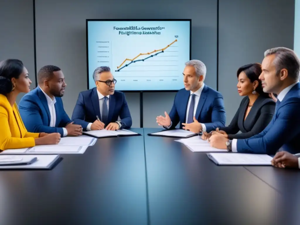 Un grupo diverso de funcionarios y expertos inmobiliarios colaborando en estrategias para el impacto de políticas de financiamiento inmobiliario