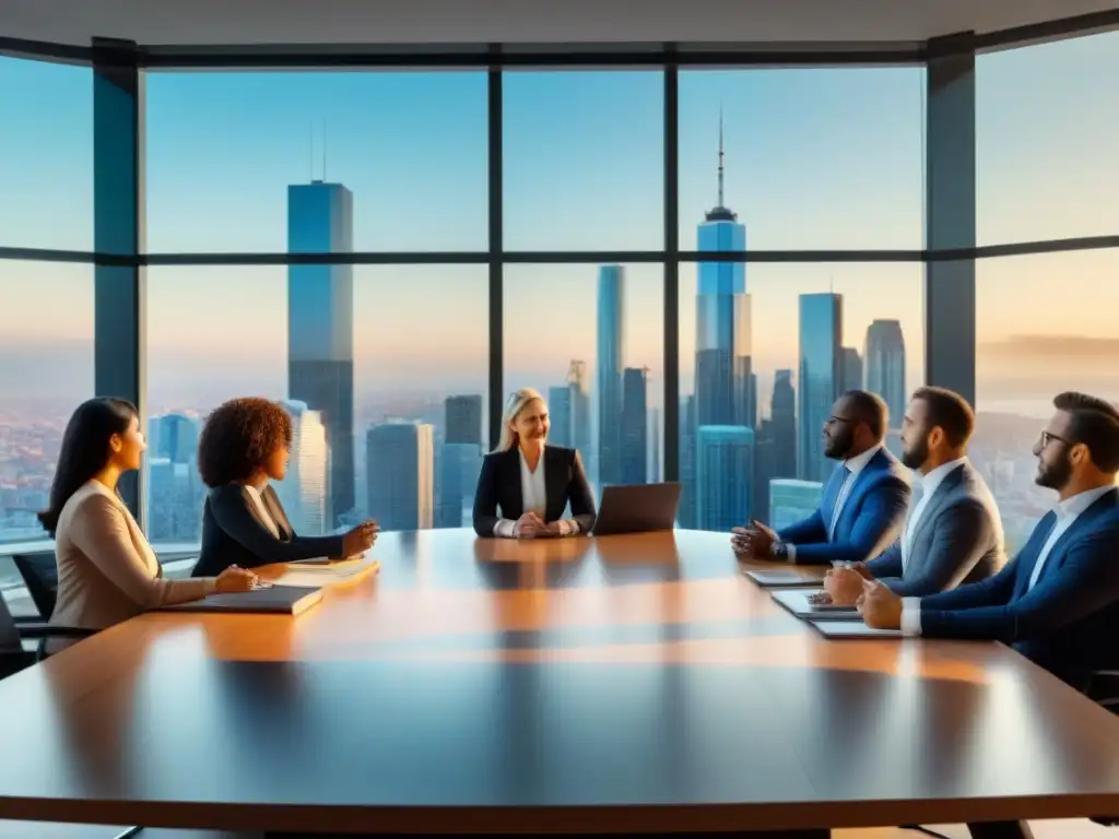 Reunión de inversores: diversidad y colaboración en el mundo inmobiliario Grupo diverso de inversores colaborando en políticas préstamos inmobiliarios
