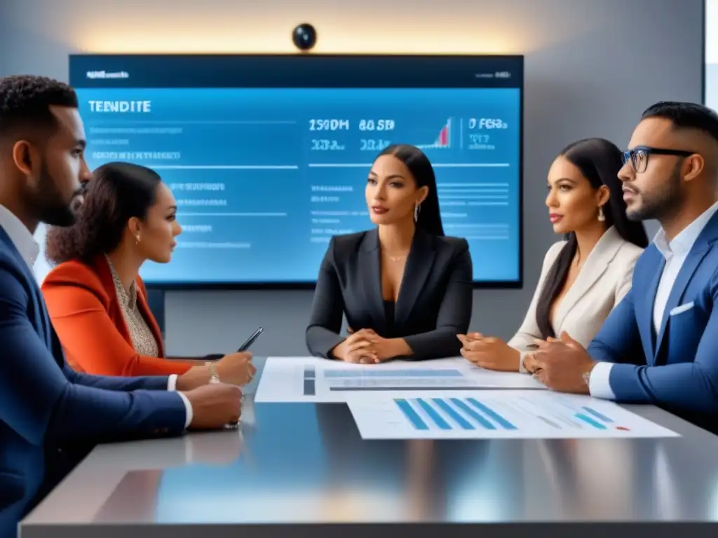 Inversión inmobiliaria: diversidad y colaboración en acción Grupo diverso de jóvenes profesionales discutiendo estrategias de inversión inmobiliaria en una oficina moderna
