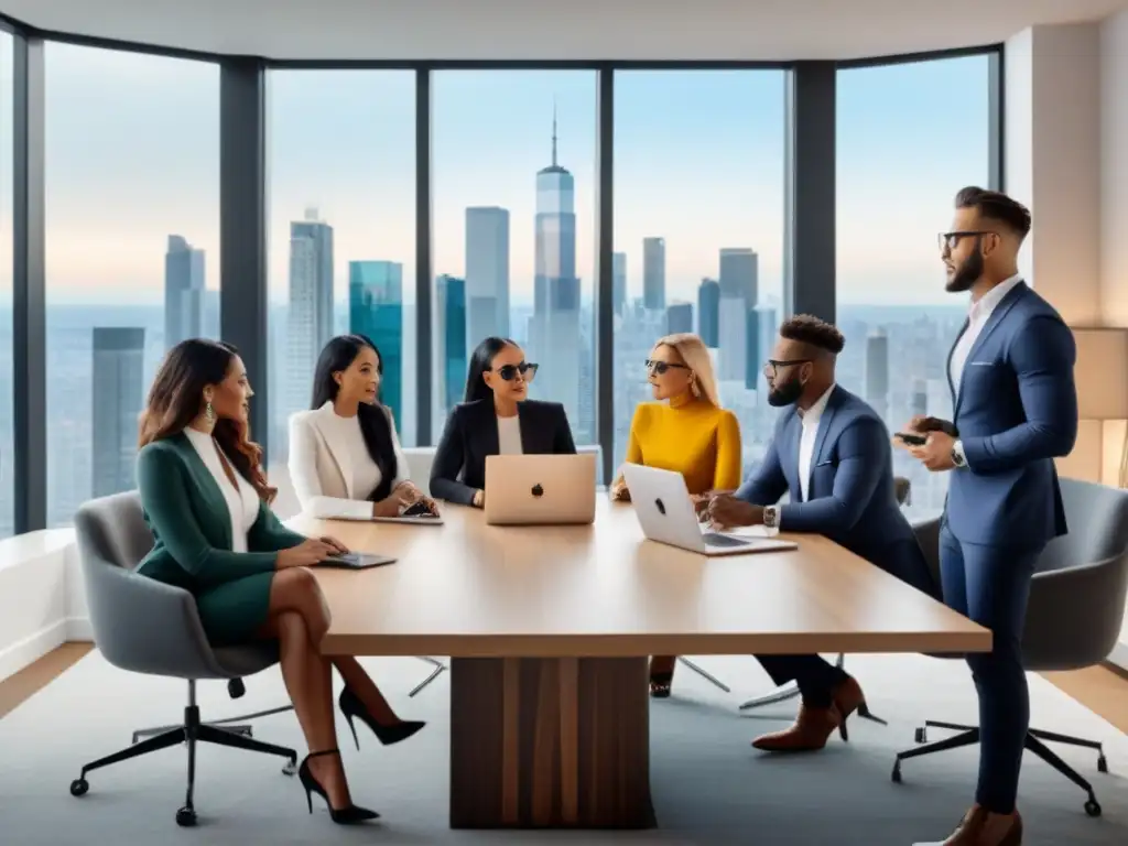 Brainstorming de influencers para campaña inmobiliaria Grupo de influencers colaborando en una campaña inmobiliaria