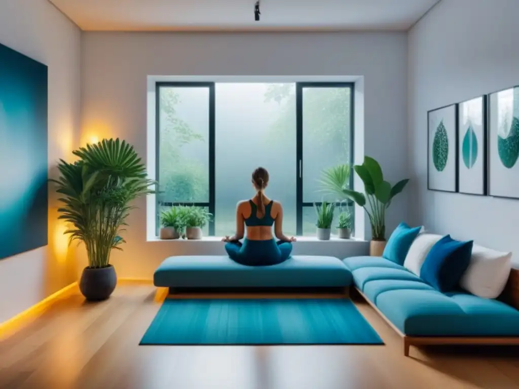 Rincón de meditación y lectura para el bienestar en casa Hogar de paz con consejos bienestar emocional en casa: rincón de meditación, rincón de lectura y fuente interior, decorado en tonos relajantes