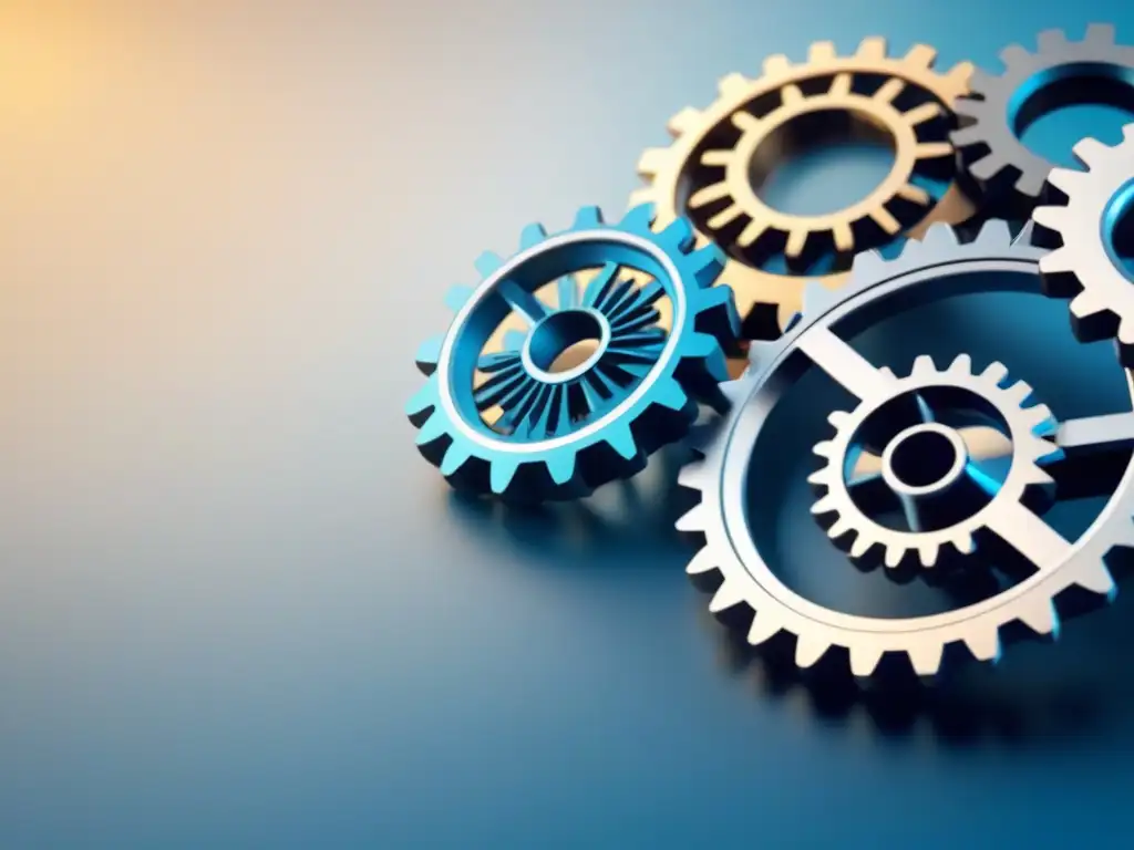 Estrategias financieras innovadoras para inversionistas inmobiliarios Una imagen moderna de engranajes interconectados simbolizando estrategias financiamiento largo plazo inversores