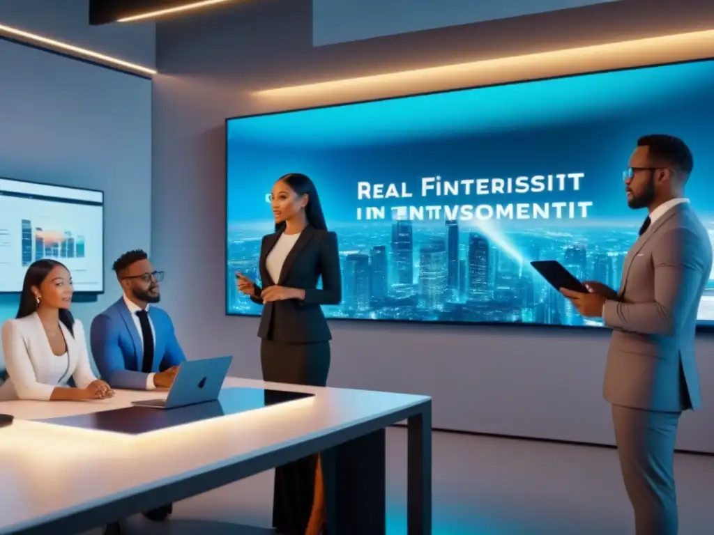Presentación de inversiones inmobiliarias: diversidad y tecnología Una imagen ultradetallada en 8k muestra diversidad y tecnología fintech en financiamiento inmobiliario