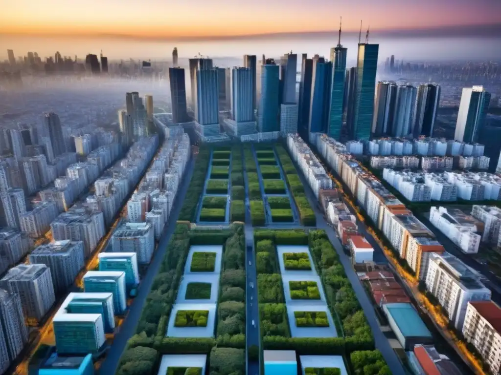 Contraste urbano: lujo vs pobreza en la ciudad Impacto de la segregación socioeconómica en el desarrollo urbano: contraste entre rascacielos modernos y asentamientos precarios