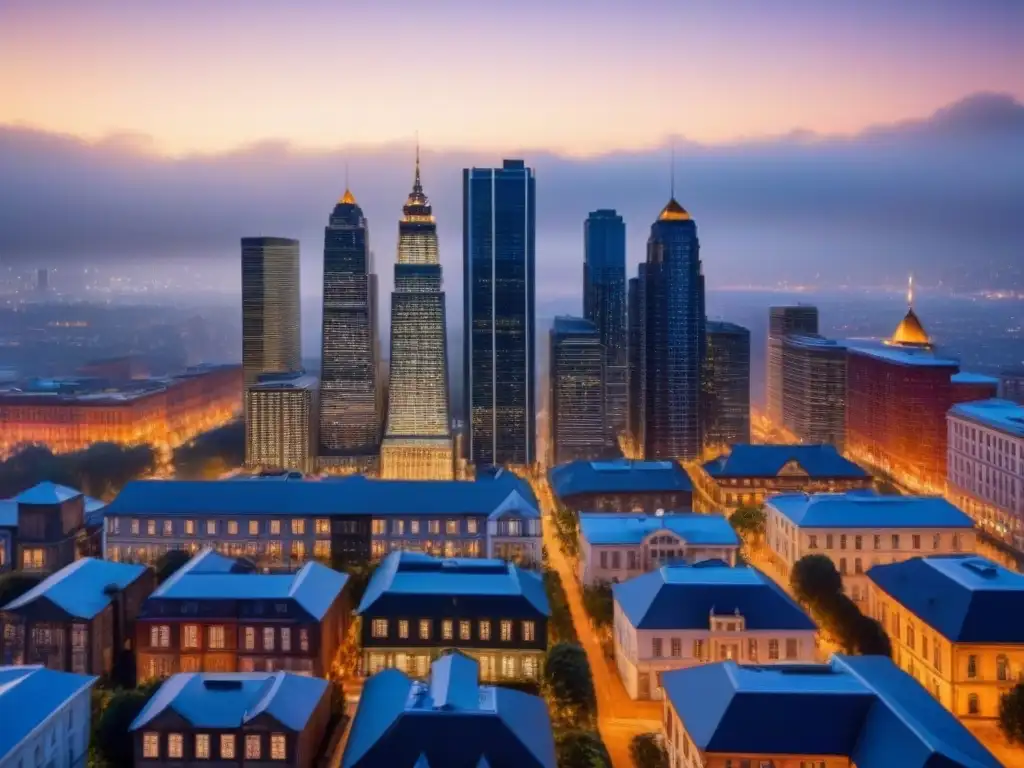 Contraste arquitectónico: Impacto de impuestos en bienes raíces Impacto de impuestos en propiedad en rentabilidad: mezcla de modernidad y historia en la arquitectura de una ciudad vibrante