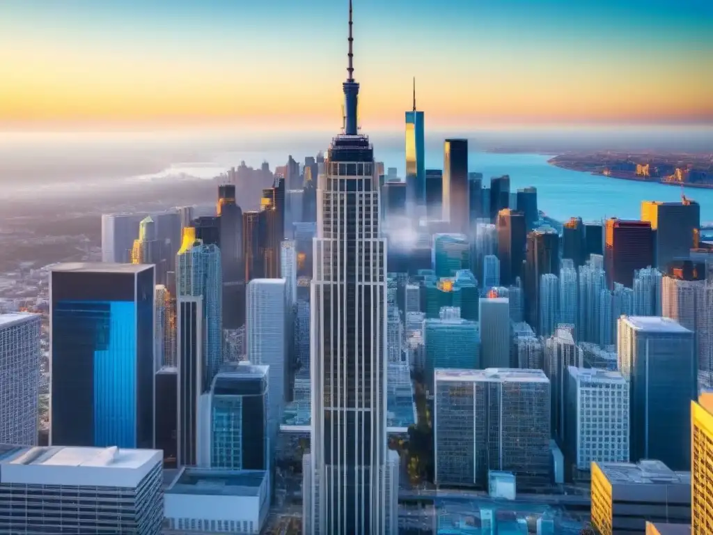 Imponente edificio de oficinas con ventanas de cristal y una vista urbana vibrante, ideal para Consejos para primer préstamo hipotecario