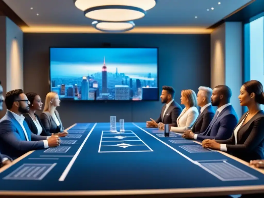 Expertos inmobiliarios y asesores financieros en reunión estratégica Importante reunión de expertos inmobiliarios y asesores financieros, simbolizando la importancia del tasación y financiamiento inmobiliario