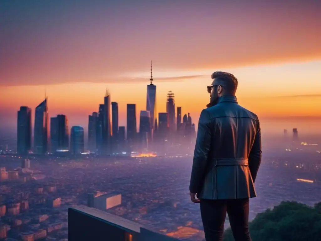 Horizonte urbano futurista al atardecer: innovación y sofisticación Impresionante ciudad moderna al atardecer evocando progreso y sofisticación con Amortizaciones inmobiliarias carga tributaria