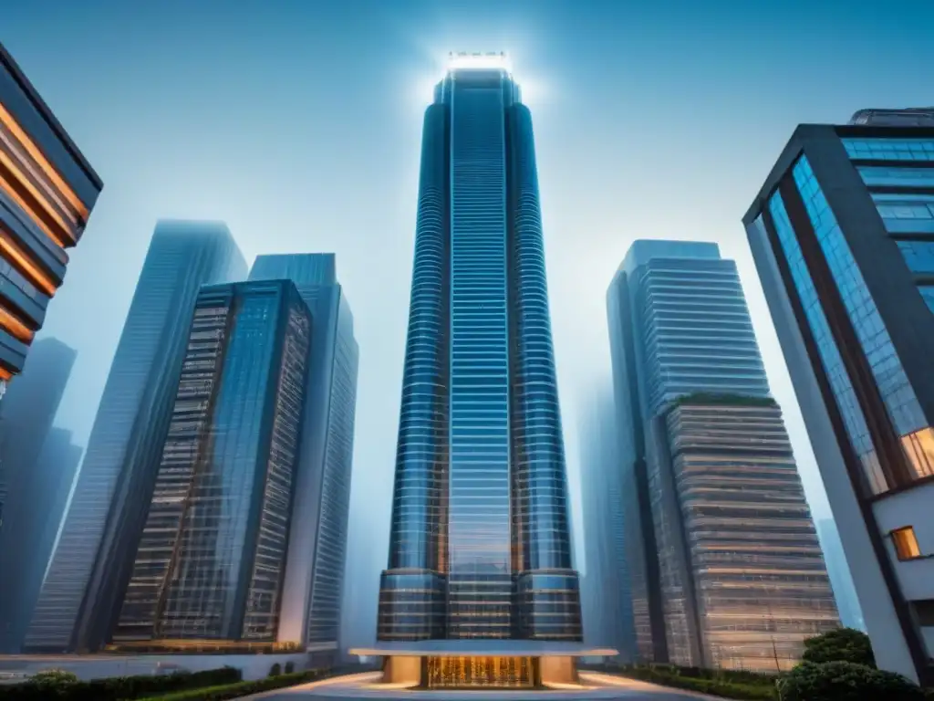 Impresionante diseño arquitectónico de un rascacielos futurista, ideal para la guía inversores préstamos hipotecarios