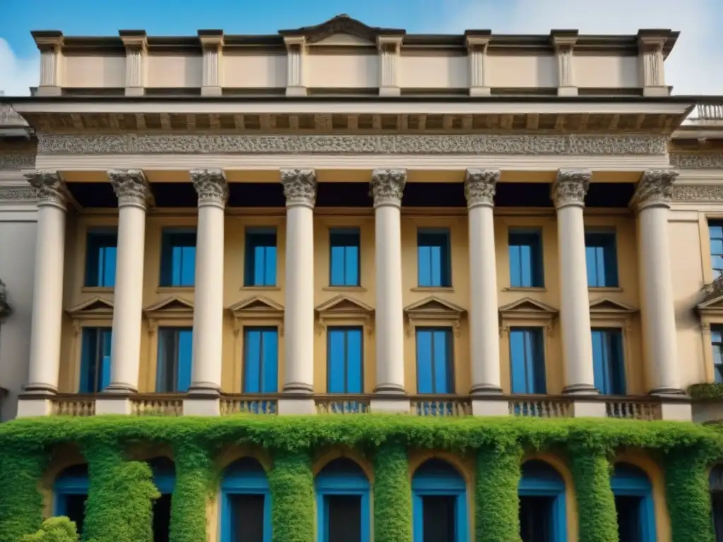 Edificio histórico restaurado: lujo y potencial de inversión Impresionante edificio histórico restaurado rodeado de vegetación exuberante bajo un cielo azul claro