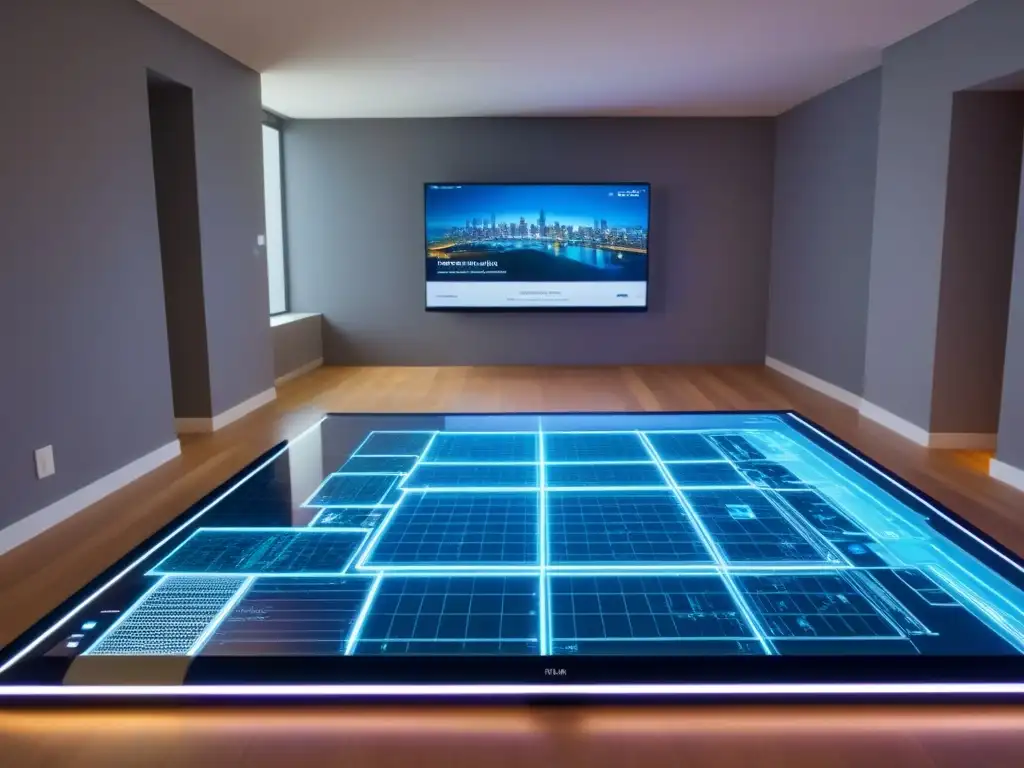 Realidad virtual: Experiencia inmersiva en propiedad de lujo Inmerso en la realidad virtual, profesional explora planos interactivos de lujosa propiedad