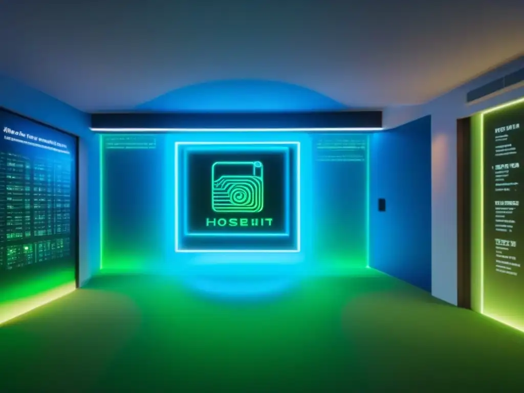 Interfaz futurista de seguridad para transacciones inmobiliarias Interfaz digital futurista muestra casa en 3D rodeada de seguridad y verificación identidad para transacciones inmobiliarias