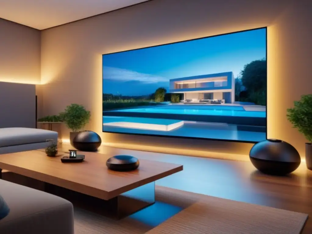 Interfaz inmobiliaria futurista en realidad virtual 8k Una interfaz digital futurista muestra propiedades inmobiliarias en realidad virtual