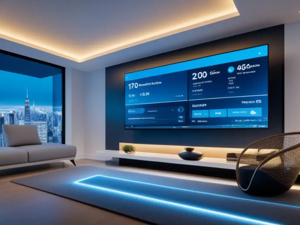 Interfaz futurista de financiamiento inmobiliario digital completo con 3D, tours virtuales y detalles financieros