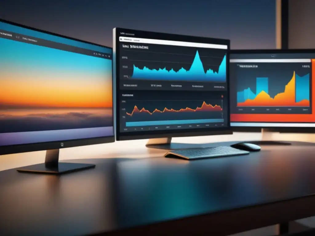 Portafolio de inversión diversificado: imagen detallada y moderna Diversificación de inversión en bienes raíces en interfaz digital moderna y detallada