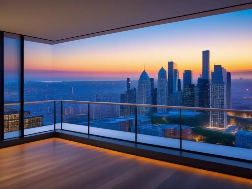 Inversión inmobiliaria internacional con ventajas fiscales: edificio moderno con vista a la ciudad al atardecer