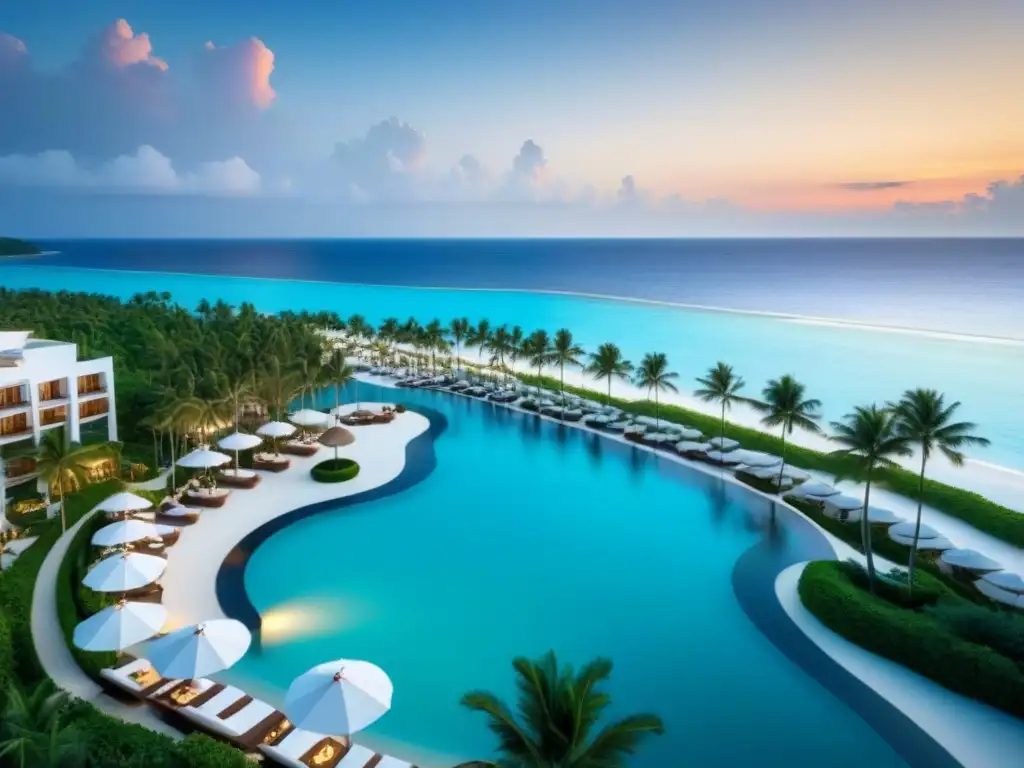 Paraíso exclusivo: resort de lujo frente al mar Inversión en resorts de lujo financiamiento: paraíso exclusivo con piscinas infinitas, playas blancas y atardecer dorado
