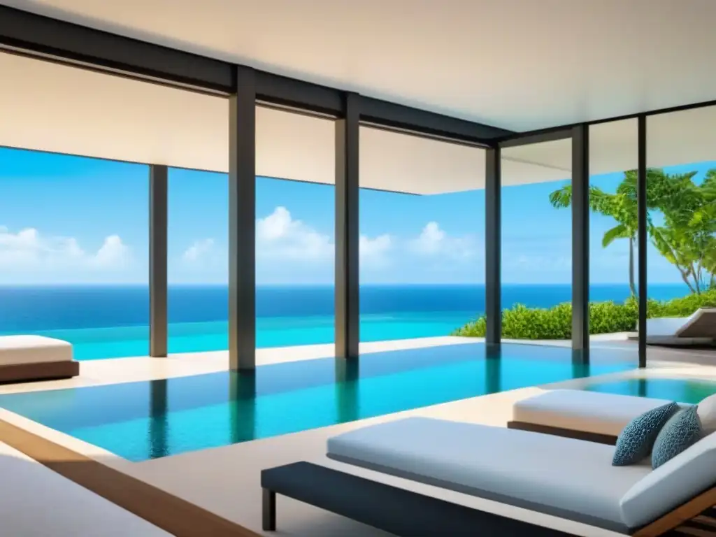 Propiedad de lujo con piscina infinita privada en la playa Inversiones en propiedades vacacionales: Casa de lujo con piscina infinita privada, rodeada de exuberante vegetación tropical y vista a la playa