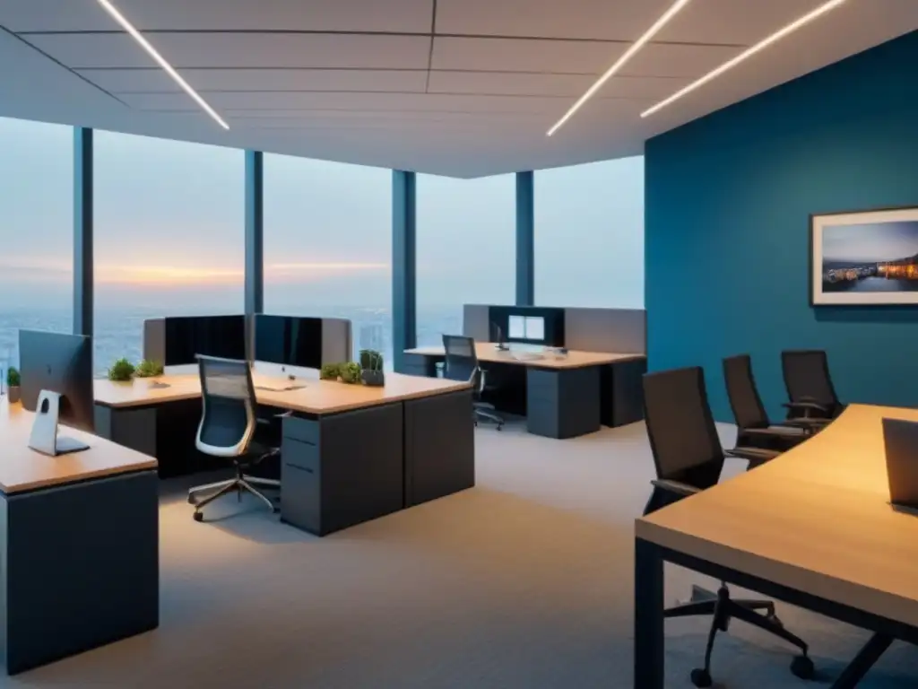 Inversor inmobiliario negociando con éxito en oficina moderna Inversionista inmobiliario negociando con éxito en moderna oficina