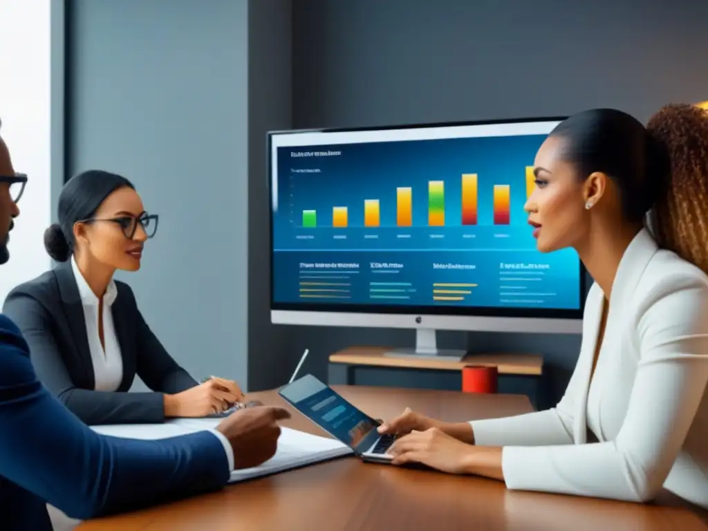 Inversionistas inmobiliarios expertos en reunión estratégica Inversores inmobiliarios analizan resultados inesperados de tasaciones, mostrando diversidad y colaboración profesional en el sector