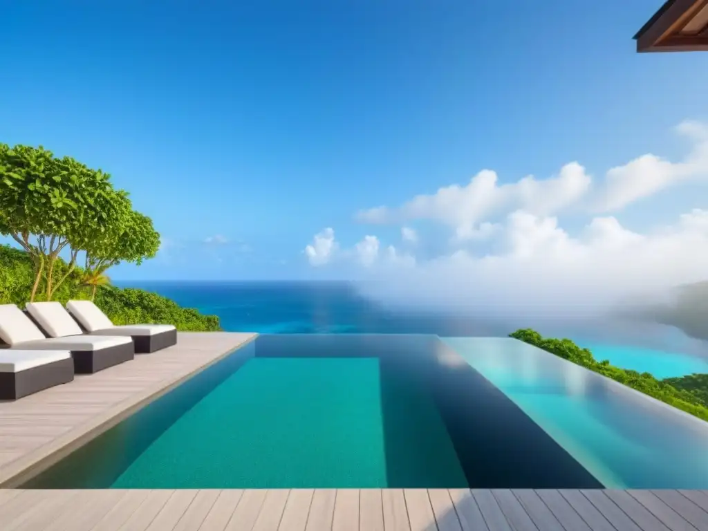 Villa de lujo con vistas al mar turquesa: inversión ideal para vacaciones Inversores disfrutan de villa de lujo con vista al mar y piscina infinita, rodeada de exuberante vegetación