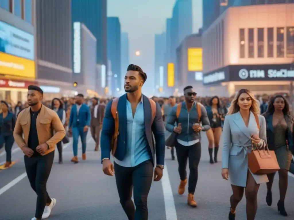 Vibrante metrópolis nocturna: estilo de vida urbano para Millennials Joven profesionales en vibrante ciudad urbana, iluminada y bulliciosa
