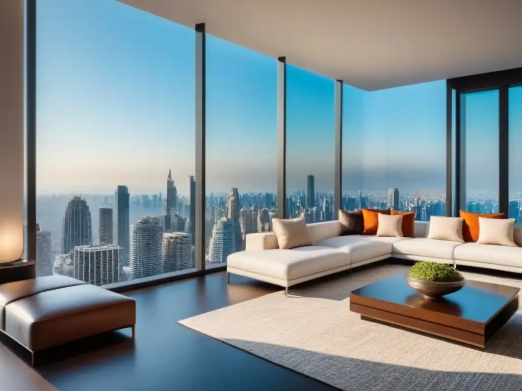 Penthouse de lujo con vista a la ciudad: diseño moderno y elegante Una lujosa penthouse moderna con vista a la ciudad, ideal para financiamiento préstamos inmobiliarios lujo