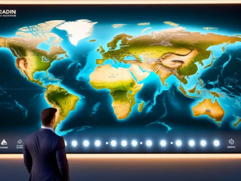 Mapa de riesgos para inversión inmobiliaria con tendencias de mercado Mapa detallado de riesgos inmobiliarios por región, con gráficos financieros y oportunidades de inversión