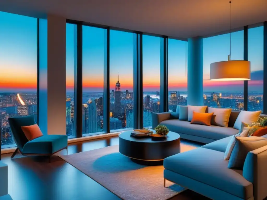 Penthouse moderno con vista panorámica en ciudad vibrante Marca irresistible mercado inmobiliario: lujoso ático con ventanales panorámicos, diseño elegante y sofisticado en la ciudad