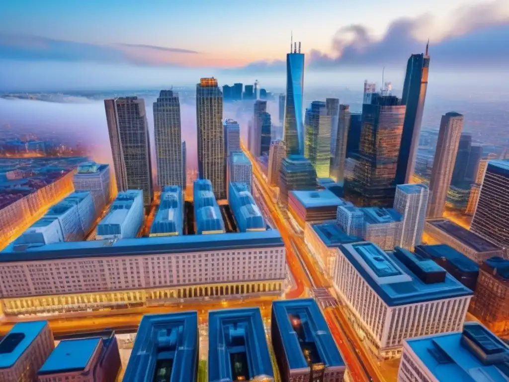 Metrópolis vibrante: arquitectura histórica y moderna bajo el cielo azul Las mejores áreas para invertir inmobiliario: Una ciudad vibrante con mezcla de arquitectura histórica y modernos rascacielos bajo un cielo azul