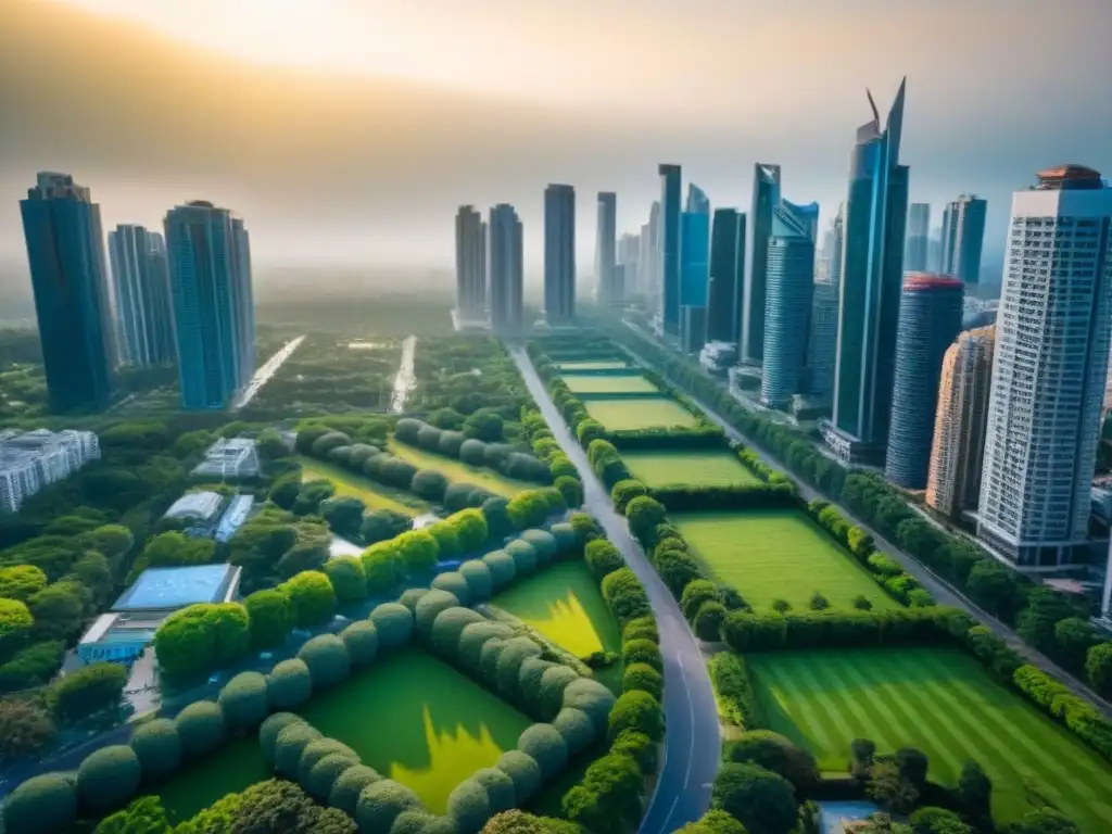 Horizonte urbano: oportunidades inmobiliarias en ciudad vibrante Un mercado inmobiliario regional accesible: rascacielos modernos, parques verdes y oportunidades dinámicas