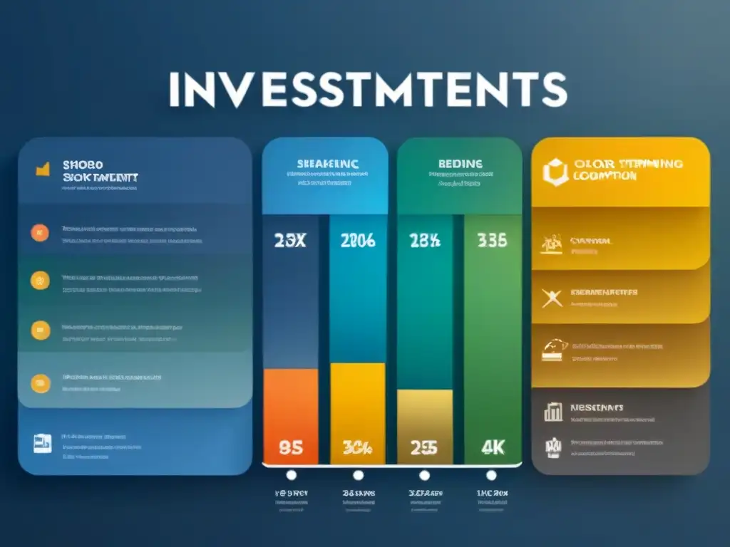 Infografía detallada de estrategias de inversión a corto plazo Infografía moderna de estrategias de inversión a corto plazo con gráficos y colores que inspiran confianza y prosperidad